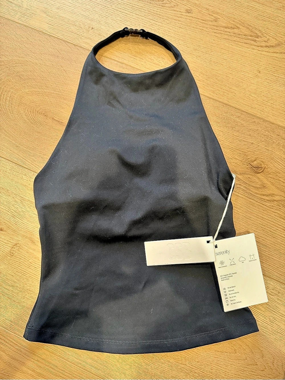 CSB Serenity Halter Tank Top in Black Size Medium NWT